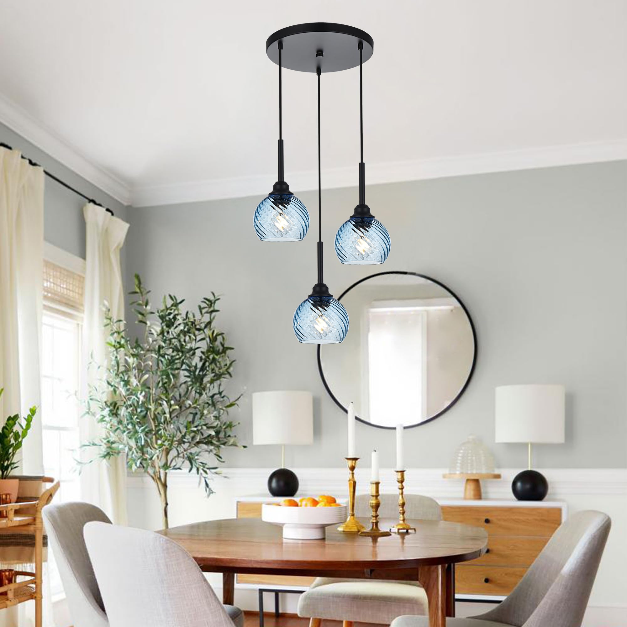 Amazon.com: MILUCES 3 Light Pendant Lighting with Striped